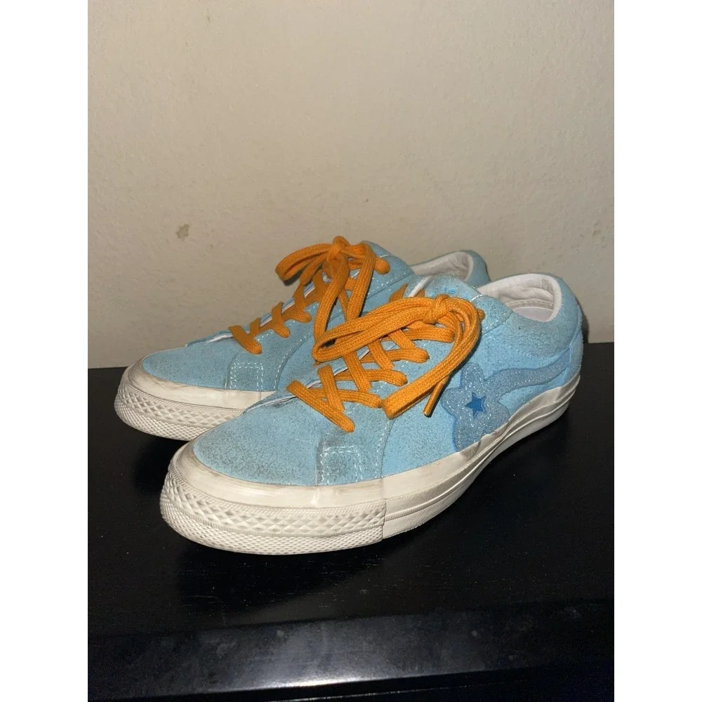 Golf Le Fleur Bachelor Blue One Star‎ Ox Converse, Mens Size 5.5